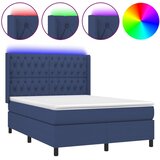 box spring s madracem LED plavi 140x200 cm od tkanine | shoptok.hr