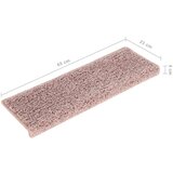  Tepisi za stepenice 15 kom 65x21x4 cm bijelo-ružičasti | shoptok.hr