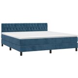 vidaXL Box spring postelja z vzmetnico temno modra 180x200 c | Shoptok.si