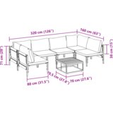 vidaXL Vrtna sedežna garnitura 7 pcs Antracitna Jeklo | Shoptok.si