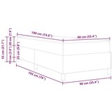  Krevet s opruga kutije Taupe i bijela 90 x 190 cm tkanina | shoptok.hr