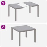 3 Set 3 kosov vrtne jedilnice z blazinami svetlo siva poliratan, (22089762) | Shoptok.si
