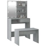  Komplet toaletnih mizic z LED lučkami siva sonoma konstr. les, (20712863) | Shoptok.si