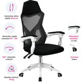 Kondela Pisarniški/gaming stol, črna/bela, YOKO | Shoptok.si