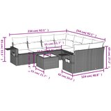  9-dijelni set vrtnih sofa s jastucima crni od poliratana | shoptok.hr
