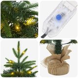 Mini božićno drvce 60 cm 25 LED lampica Topla bijela PVC i PE - Zelena 60 cm s LED svjetlima | shoptok.hr