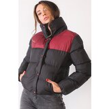 Dewberry Z6649 WOMEN'S COAT-BLACK-BURGUNDY | Shoptok.si