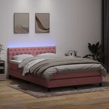 Box Spring krevet s madracem ružičasti 140x220 cm baršun | shoptok.hr