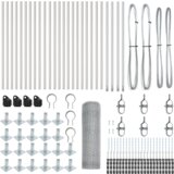 vidaXL Ograja s stebri srebrna 1 x 50 m Jeklo s PVC premazom | Shoptok.si
