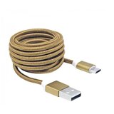 S Box Kabel USB A-B mikro 1,5m bombažna zaščita, zlat USB-10315G Cene