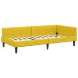 vidaXL Krevetni okvir sa kutnim dizajnom s uzglavljem Žuta 80 x 200 cm | shoptok.hr