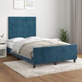 Maison Chic Posteljni okvir - Dvoposteljna postelja - Zakonska postelja brez vzmetnico temno modra 120x190 cm žamet-J13653, (21776748) | Shoptok.si