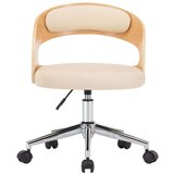 vidaXL Vrtljivi jedilni stoli 4 kosi krem ukrivljen les in um. usnje | Shoptok.si