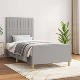  Okvir za krevet s uzglavljem svjetlosivi 100x200 cm od tkanine Cijene