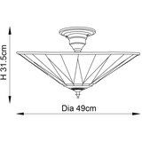 Endon 64043 - plafonski luster tiffany dark star 3xE27/60W/230V, prečnik 49 cm | Eponuda.com