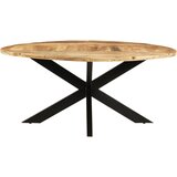  Blagovaonski stol okrugli 175 x 75 cm od grubog drva manga | shoptok.hr