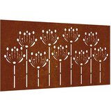  Vrtni zidni ukras 105 x 55 cm čelik COR-TEN s cvjetnim uzorkom | Eponuda.ba
