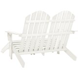  Vrtni dvosjed Adirondack od jelovine s otomanom bijeli | shoptok.hr
