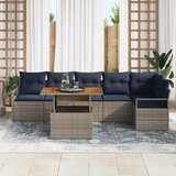  Vrtni set za objed s jastukom 7 pcs Siva i mornarsko plava | shoptok.hr