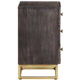 vidaXL Nočna omarica črna 40x30x50 cm trden mangov les | Shoptok.si