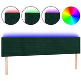  LED uzglavlje tamnozeleno 160x5x78/88 cm baršunasto | shoptok.hr