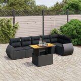 vidaXL 7-dijelni set vrtnih sofa od poliratana s jastucima crni | shoptok.hr
