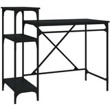  Pisalna miza - pisarniška miza - Računalniška miza s policami črna 105x50x90 cm inženirski les železo, (21785091) | Shoptok.si