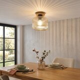  PLAFONSKA svetiljka MILOU WOOD 1xE27/15W/230V hrast/zadimljeno bež, prečnik 20 cm | Eponuda.com
