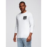 Ombre Longsleeve męski z printem w kształcie kieszonki - biały | Eponuda.ba
