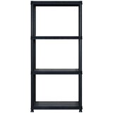 Police za pohranu s 4 razine crne 183 x 30,5 x 130 cm plastične | shoptok.hr