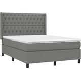  box spring s madracem LED tamnosivi 140x190 cm tkanina | shoptok.hr