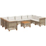 vidaXL 10-dijelni set vrtnih sofa s jastucima bež od poliratana | shoptok.hr
