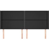  Uzglavlje s ušima crno 183x16x118/128 cm od umjetne kože | shoptok.hr