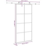 vidaXL Klizna vrata s priborom 102 5x205 cm od stakla ESG i aluminija | shoptok.hr