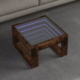 vidaXL Klubska mizica z neskončnimi LED dimljen hrast 50x53x30 cm Cene
