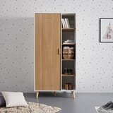 Bessagi Kids otroška garderobna omara poppy, naravna barva, bela | Shoptok.si