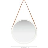vidaXL zidno ogledalo s remenom 40 cm bijelo | shoptok.hr