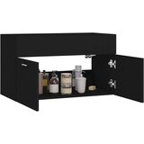 vidaXL Omarica za umivalnik črna 80x38,5x46 cm iverna plošča | Shoptok.si