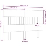  Uzglavlje za krevet 203,5 x 3 x 81 cm od masivne borovine | shoptok.hr
