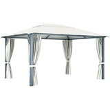  Sjenica sa zastorom 400 x 300 cm krem aluminijum | shoptok.hr