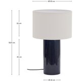 Kave Home Modra namizna svetilka s tekstilnim senčilom (višina 53,5 cm) Toneric – | Shoptok.si