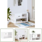 The Living Store Omarica za čevlje visok sijaj bela 80x35x45 cm inženirski les - Omarica Za Čevlje, (21744675) | Shoptok.si