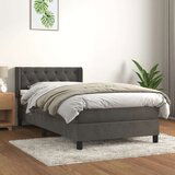 Box spring krevet s madracem tamnosivi 80 x 200 cm baršunasti | shoptok.hr