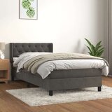 Box spring postelja z vzmetnico temno siva 80x200 cm žamet, (20899211) | Shoptok.si