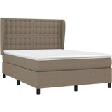  Box spring postelja z vzmetnico taupe 140x190 cm blago, (20896885) | Shoptok.si