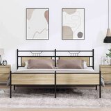 Metalni Kovinski posteljni okvir brez vzmetnice sonoma hrast 193x203 cm, (21829568) | Shoptok.si
