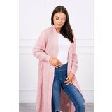 Kesi Long sweater powder pink cardigan Cene