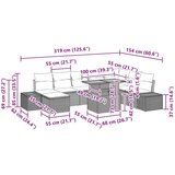  Set sofa u vrtu Set od 9 Siva Ratan poliester jastučići | shoptok.hr