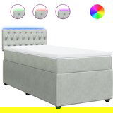 Maison Chic Box spring postelja - Vzmetna postelja z vzmetnico svetlo siva 90x200 cm žamet SL23205, (21891774) | Shoptok.si