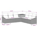  Set sofe 7 pcs Svijetlo siva i tamno siva Poli Rattan i čelik | shoptok.hr